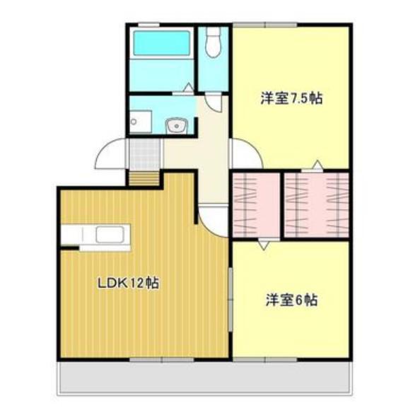 メゾン ベルコリーヌ(2LDK/2階)の間取り写真