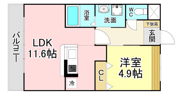 グランメゾンエヌ(1LDK/2階)の間取り写真