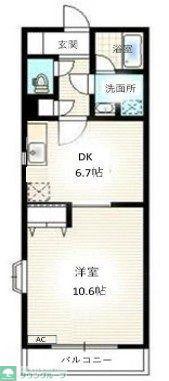 レキシントンマンション安行(1DK/1階)の間取り写真