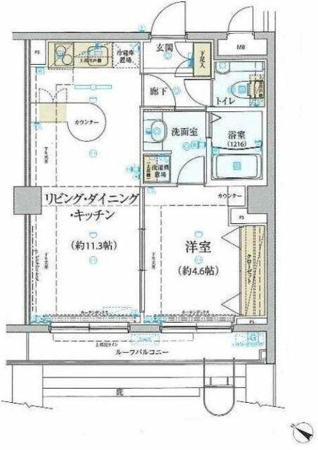 リヴシティ関内(1LDK/8階)の間取り写真