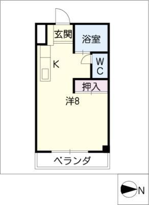 マスキャン長良(ワンルーム/4階)の間取り写真