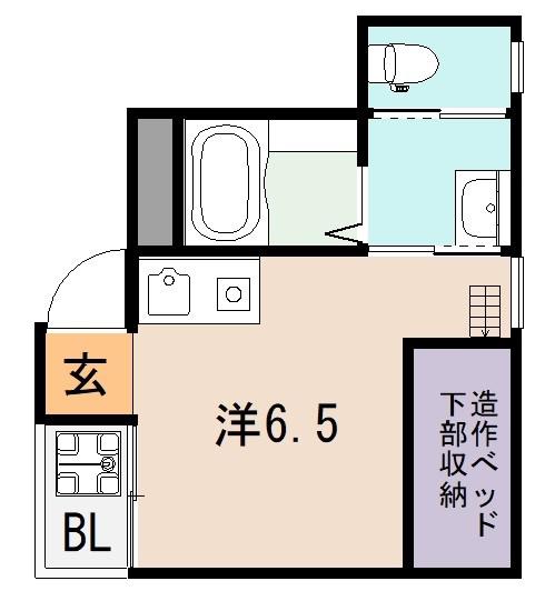 ジャルダン長瀬(ワンルーム/1階)の間取り写真