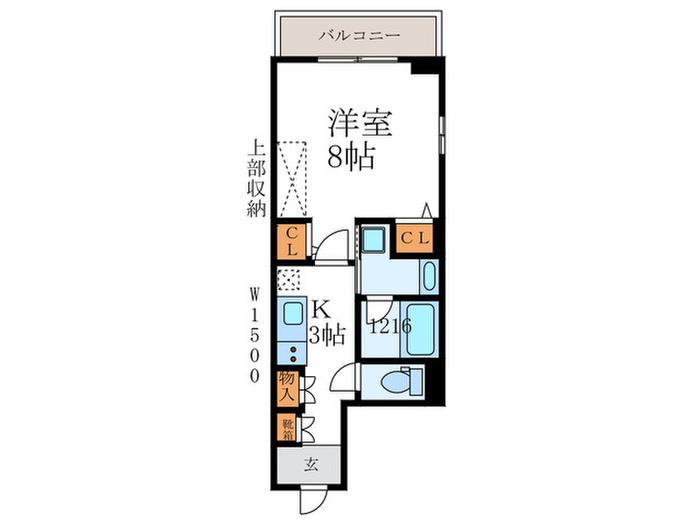 グランパール桐木(1K/3階)の間取り写真