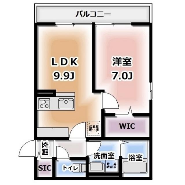KOMOREBI GARDEN中田本町D(1LDK/3階)の間取り写真