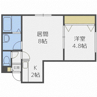 フォースハーモニーN28(1LDK/3階)の間取り写真