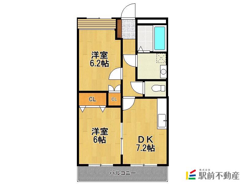 アンビションI(2DK/1階)の間取り写真