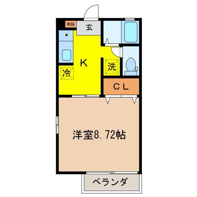 パーソンズハウスC(1K/2階)の間取り写真