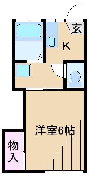 若葉ハイツ(1K/2階)の間取り写真