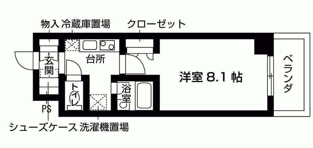 大須レジデンス(1K/14階)の間取り写真
