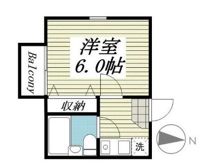 ジュネパレス90(1K/2階)の間取り写真