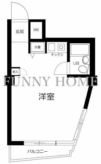 ジュエリー世田谷(ワンルーム/4階)の間取り写真