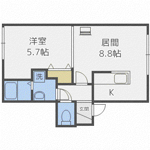 FS39(1LDK/1階)の間取り写真