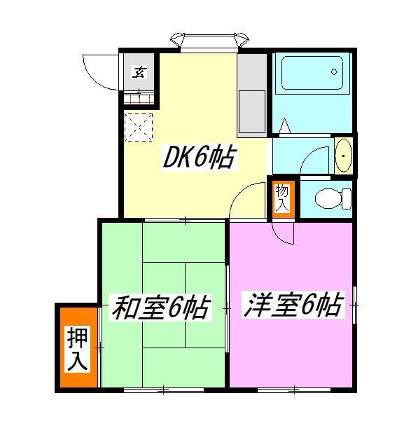 サニ-ハイツ関谷B(2DK/2階)の間取り写真