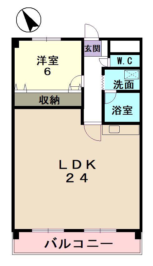 メゾンド・フルール(1LDK/1階)の間取り写真