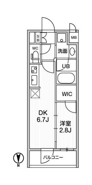 ALTERNA住吉(1DK/5階)の間取り写真