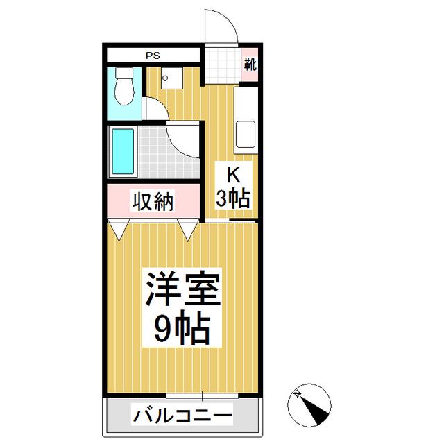 グリーンピア加美(1K/2階)の間取り写真