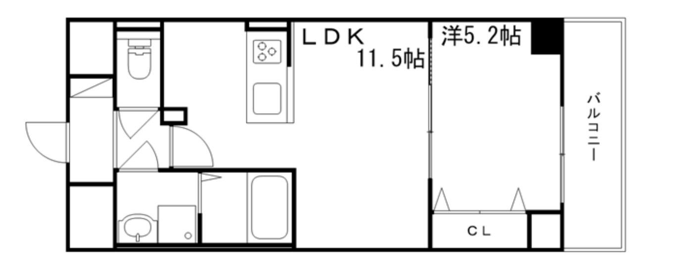 MISTRAL姫路駅前V忍町(1LDK/2階)の間取り写真