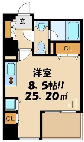 ウィルテラス千歳烏山(ワンルーム/7階)の間取り写真