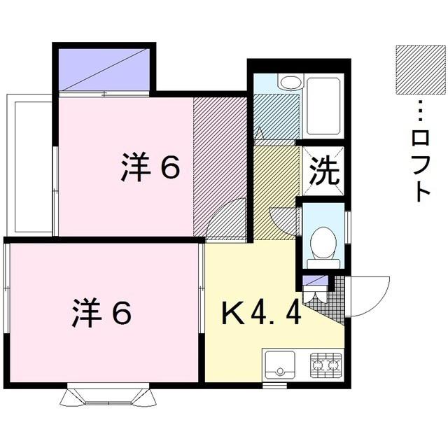 リバティ鶴間(2K/2階)の間取り写真