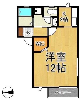 エミグランド(1K/1階)の間取り写真