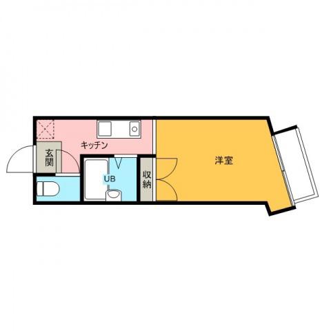 サウスヒル川越(1K/3階)の間取り写真