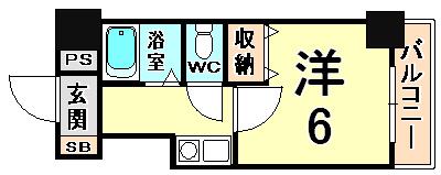 アルカン弐番館(1K/2階)の間取り写真