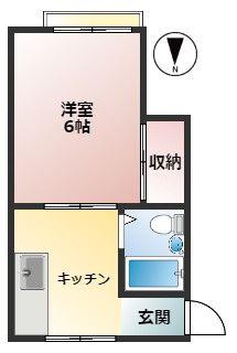 東京メトロ有楽町線 千川駅 徒歩8分 2階建 築43年(1K/2階)の間取り写真