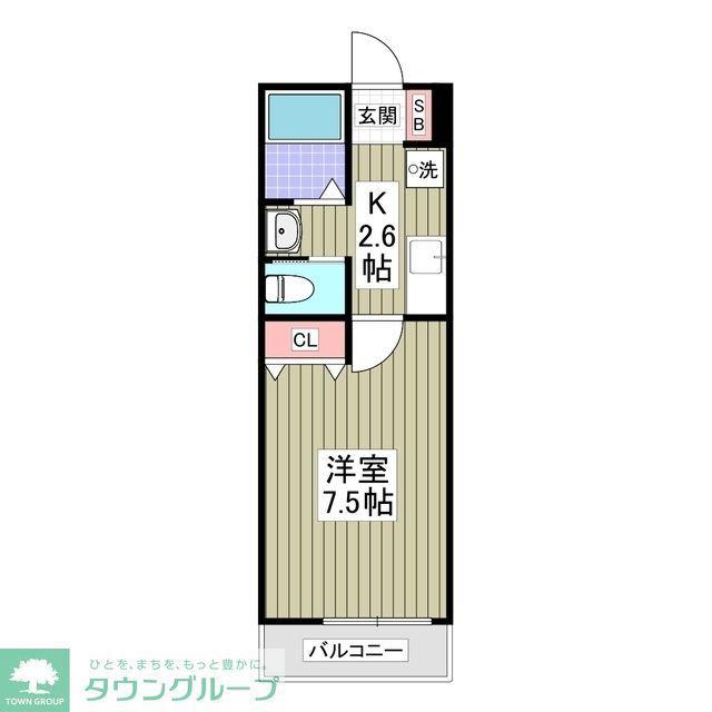 アテレーゼ上福岡(1K/2階)の間取り写真