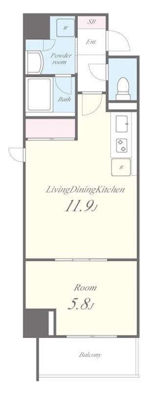 RESIDENCE TRESOR DIEU(1LDK/4階)の間取り写真