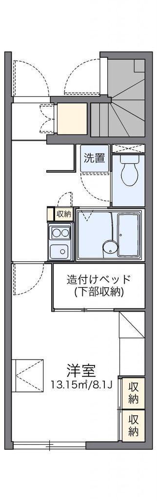 レオパレスビアンネートル(1K/1階)の間取り写真