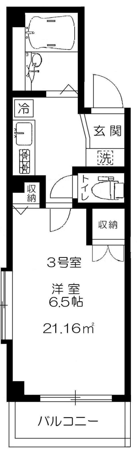 ティアラ御徒町(1K/4階)の間取り写真