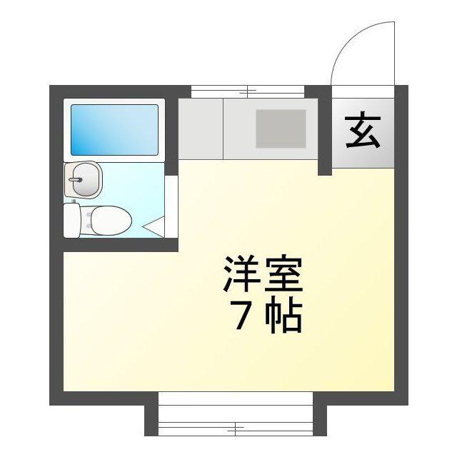 太平コーポ1103(ワンルーム/2階)の間取り写真