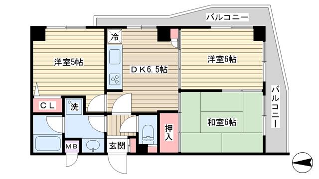 メルシー矢口(3DK/2階)の間取り写真