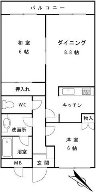 ソレイル梶ヶ谷II(2LDK/2階)の間取り写真