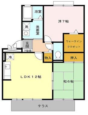 ドミール岡山手(2SLDK/3階)の間取り写真