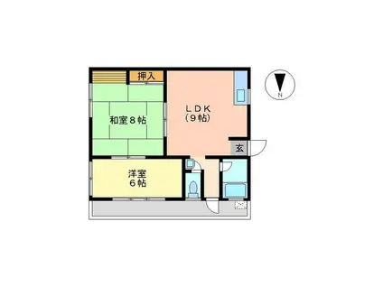 富士マンション(2LDK/3階)の間取り写真