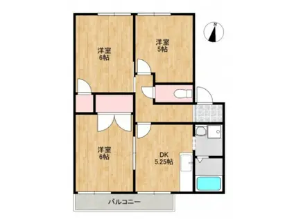 レジデンス今井A棟(3DK/2階)の間取り写真