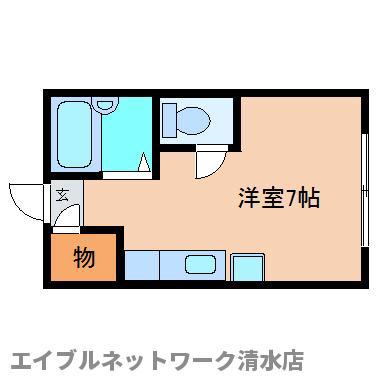 ジュネス羽衣(ワンルーム/1階)の間取り写真