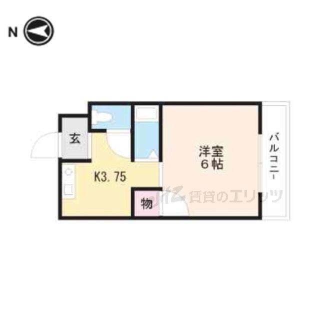 津之江パークハイツ2号館(1K/2階)の間取り写真