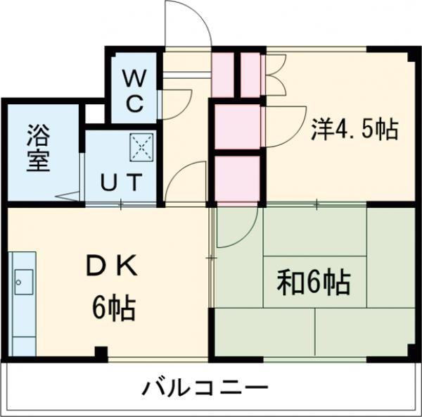 ファーストハウス(2DK/1階)の間取り写真