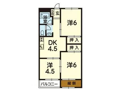 カーサ・セレーノ(3DK/3階)の間取り写真