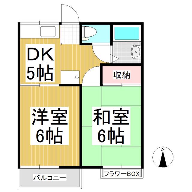 ハイツ尾崎(2K/1階)の間取り写真