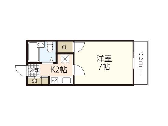 ハウスNT(1K/2階)の間取り写真