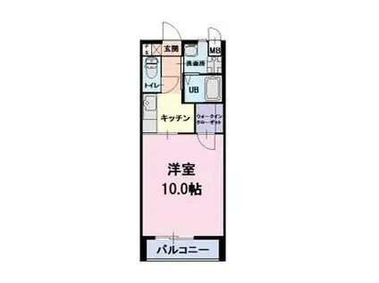 オーク・ルミナスII(1K/1階)の間取り写真