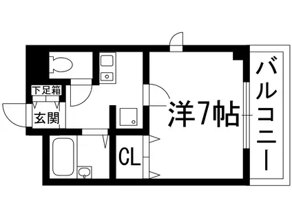 ラフォーレ池田(1K/2階)の間取り写真