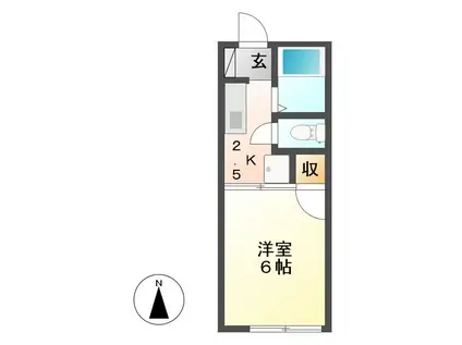 メゾン ジュメール B棟(1K/1階)の間取り写真