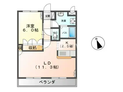 サンクエトワール(1LDK/4階)の間取り写真