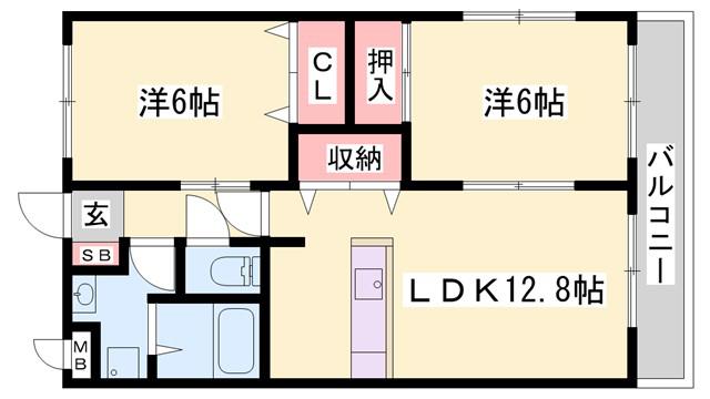 エクセル ピア(2LDK/3階)の間取り写真