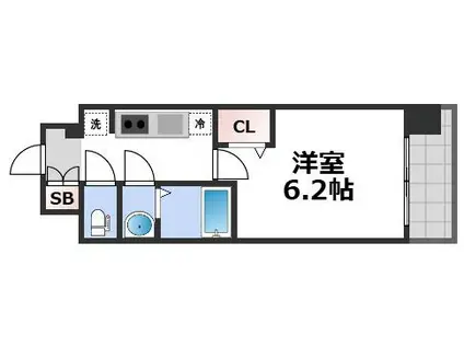プレサンス難波デヴァンテ(1K/4階)の間取り写真