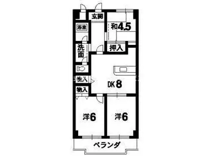 ホープス勝瑞(3DK/3階)の間取り写真